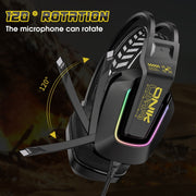 Cuffie da gioco cablate con illuminazione colorata RGB ONIKUMA X13 con microfono, X13