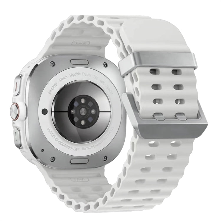 Cinturino per orologio in silicone con fibbia argento Ocean Dual, For Samsung Galaxy Watch Ultra 47mm / Ultra 2025