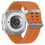Cinturino per orologio in silicone con fibbia argento Ocean Dual, For Samsung Galaxy Watch Ultra 47mm / Ultra 2025