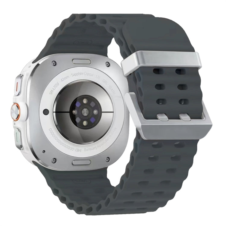 Cinturino per orologio in silicone con fibbia argento Ocean Dual, For Samsung Galaxy Watch Ultra 47mm / Ultra 2025