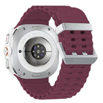 Cinturino per orologio in silicone con fibbia argento Ocean Dual, For Samsung Galaxy Watch Ultra 47mm / Ultra 2025
