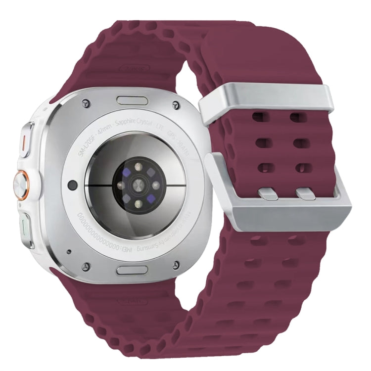 Cinturino per orologio in silicone con fibbia argento Ocean Dual, For Samsung Galaxy Watch Ultra 47mm / Ultra 2025