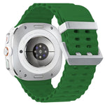 Cinturino per orologio in silicone con fibbia argento Ocean Dual, For Samsung Galaxy Watch Ultra 47mm / Ultra 2025