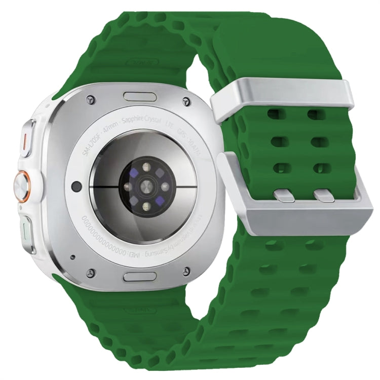 Cinturino per orologio in silicone con fibbia argento Ocean Dual, For Samsung Galaxy Watch Ultra 47mm / Ultra 2025