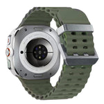 Cinturino per orologio in silicone con fibbia argento Ocean Dual, For Samsung Galaxy Watch Ultra 47mm / Ultra 2025