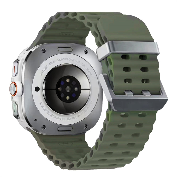 Cinturino per orologio in silicone con fibbia argento Ocean Dual, For Samsung Galaxy Watch Ultra 47mm / Ultra 2025