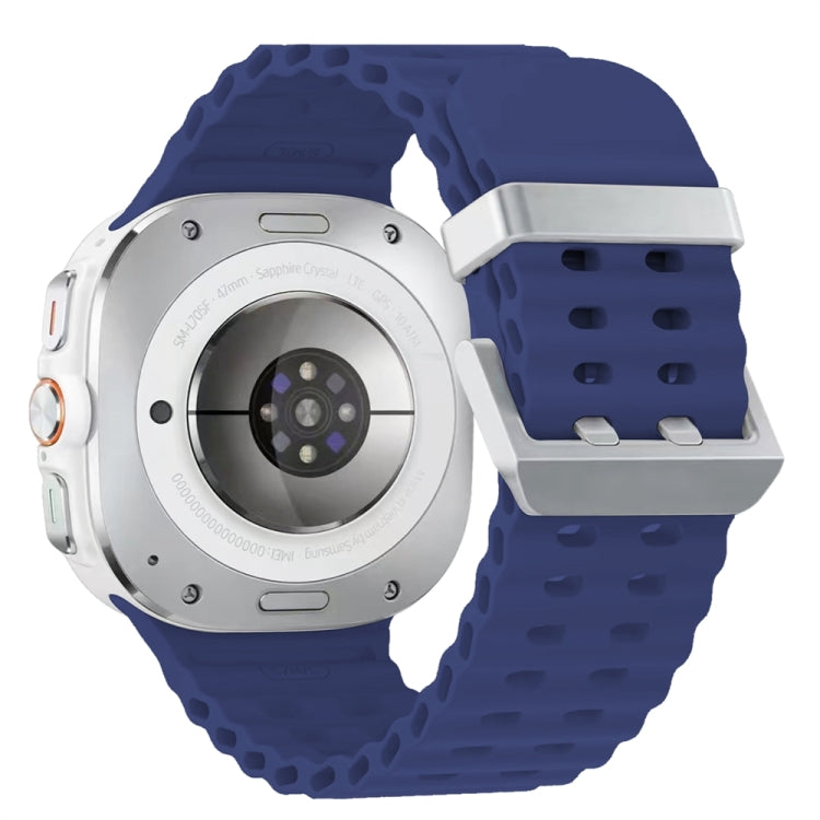 Cinturino per orologio in silicone con fibbia argento Ocean Dual, For Samsung Galaxy Watch Ultra 47mm / Ultra 2025
