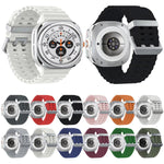Cinturino per orologio in silicone con fibbia argento Ocean Dual, For Samsung Galaxy Watch Ultra 47mm / Ultra 2025