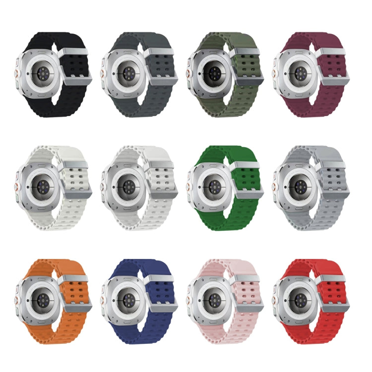 Cinturino per orologio in silicone con fibbia argento Ocean Dual, For Samsung Galaxy Watch Ultra 47mm / Ultra 2025