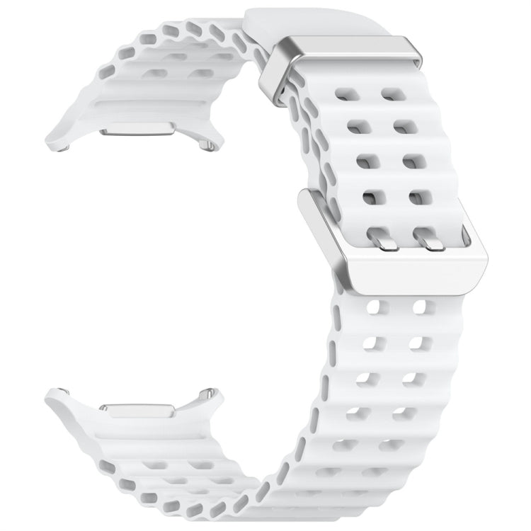 Cinturino per orologio in silicone con fibbia argento Ocean Dual, For Samsung Galaxy Watch Ultra 47mm / Ultra 2025