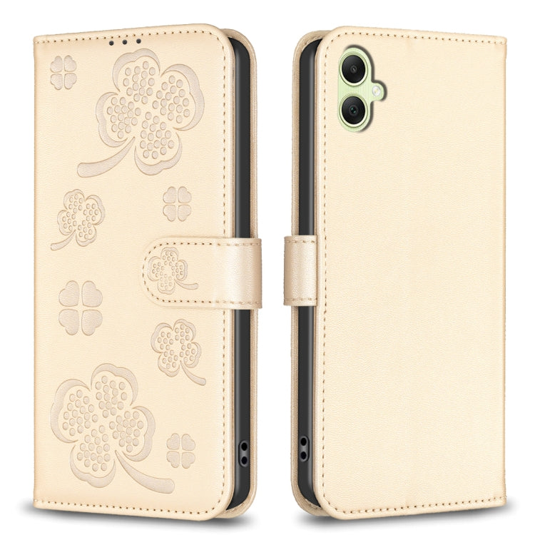 Custodia per telefono in pelle goffrata a quattro foglie, For Samsung Galaxy A56 5G, For Samsung Galaxy A36, For Samsung Galaxy A16 5G, For Samsung Galaxy A06