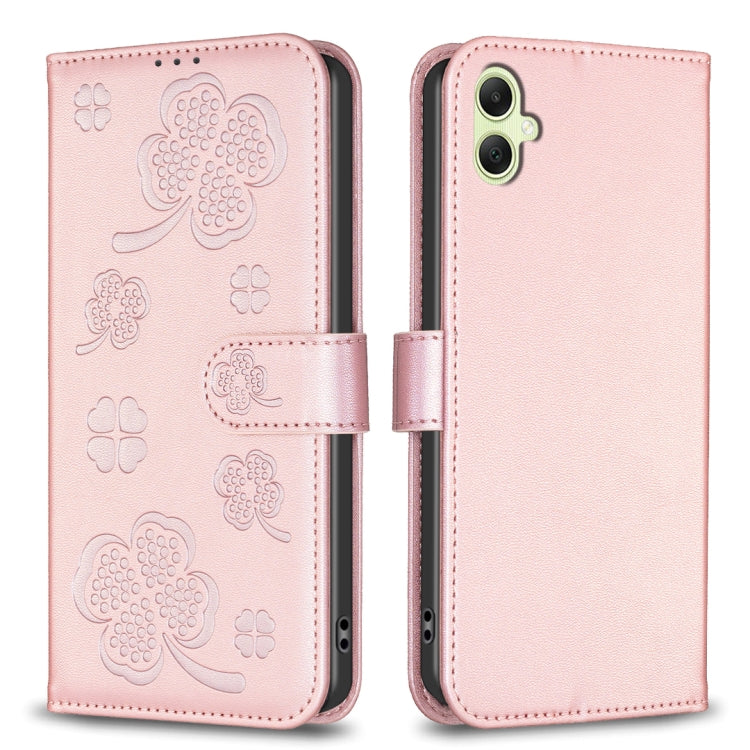 Custodia per telefono in pelle goffrata a quattro foglie, For Samsung Galaxy A56 5G, For Samsung Galaxy A36, For Samsung Galaxy A16 5G, For Samsung Galaxy A06