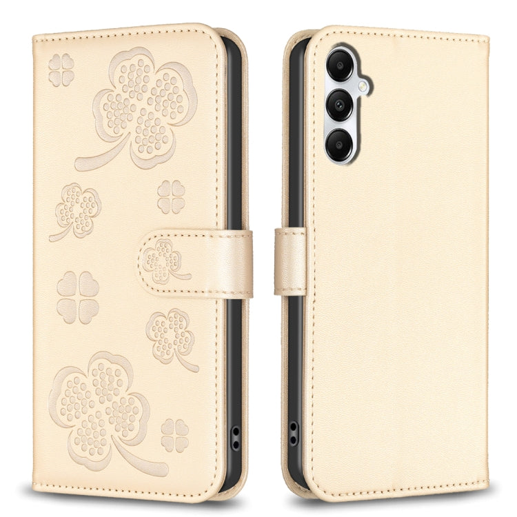 Custodia per telefono in pelle goffrata a quattro foglie, For Samsung Galaxy A56 5G, For Samsung Galaxy A36, For Samsung Galaxy A16 5G, For Samsung Galaxy A06