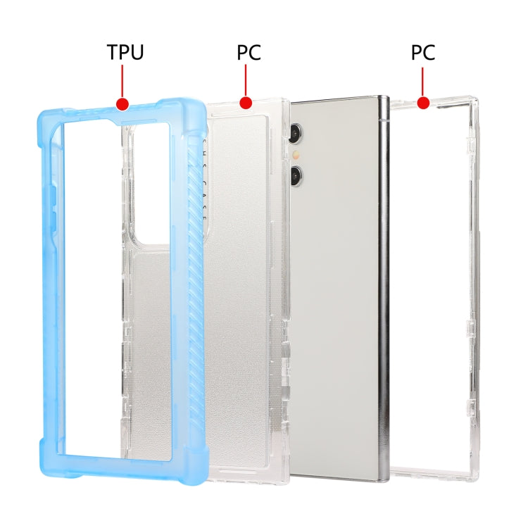 Custodia per telefono 3 in 1 in TPU ibrida per PC trasparente opaco, For Samsung Galaxy S24 Ultra 5G, For Samsung Galaxy S24+ 5G, For Samsung Galaxy S24 5G