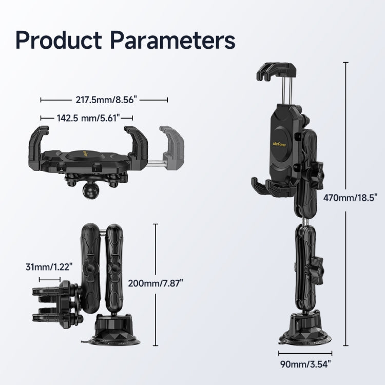 Supporto per tablet per auto Ulefone UAN02 Armor Mount Max, UAN02