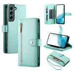 Custodia per cellulare in pelle con nove scomparti per carte e cerniera, For Samsung Galaxy S22+ 5G, For Samsung Galaxy S22 5G, For Samsung Galaxy S21 FE 5G, For Samsung Galaxy S21 5G