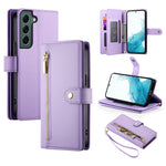 Custodia per cellulare in pelle con nove scomparti per carte e cerniera, For Samsung Galaxy S22+ 5G, For Samsung Galaxy S22 5G, For Samsung Galaxy S21 FE 5G, For Samsung Galaxy S21 5G