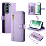Custodia per cellulare in pelle con nove scomparti per carte e cerniera, For Samsung Galaxy S22+ 5G, For Samsung Galaxy S22 5G, For Samsung Galaxy S21 FE 5G, For Samsung Galaxy S21 5G