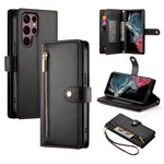 Custodia per cellulare in pelle con nove scomparti per carte e cerniera, For Samsung Galaxy S23 Ultra 5G, For Samsung Galaxy S23+ 5G, For Samsung Galaxy S23 5G, For Samsung Galaxy S22 Ultra 5G