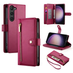 Custodia per cellulare in pelle con nove scomparti per carte e cerniera, For Samsung Galaxy S23 Ultra 5G, For Samsung Galaxy S23+ 5G, For Samsung Galaxy S23 5G, For Samsung Galaxy S22 Ultra 5G