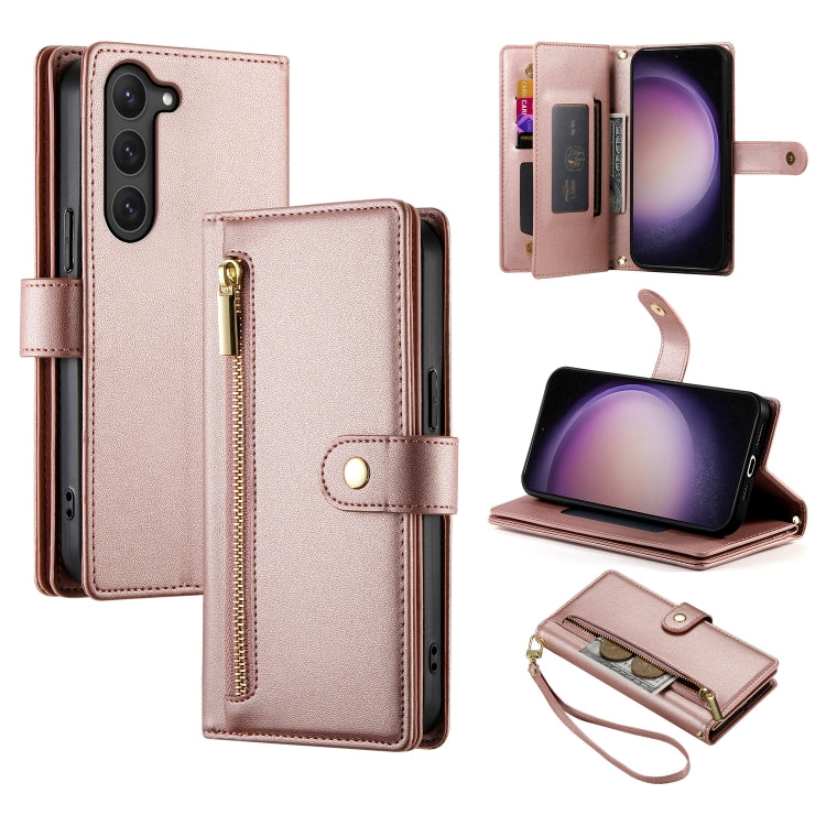 Custodia per cellulare in pelle con nove scomparti per carte e cerniera, For Samsung Galaxy S23 Ultra 5G, For Samsung Galaxy S23+ 5G, For Samsung Galaxy S23 5G, For Samsung Galaxy S22 Ultra 5G