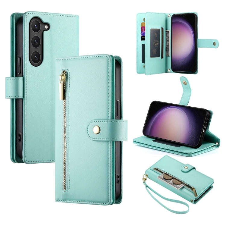 Custodia per cellulare in pelle con nove scomparti per carte e cerniera, For Samsung Galaxy S23 Ultra 5G, For Samsung Galaxy S23+ 5G, For Samsung Galaxy S23 5G, For Samsung Galaxy S22 Ultra 5G
