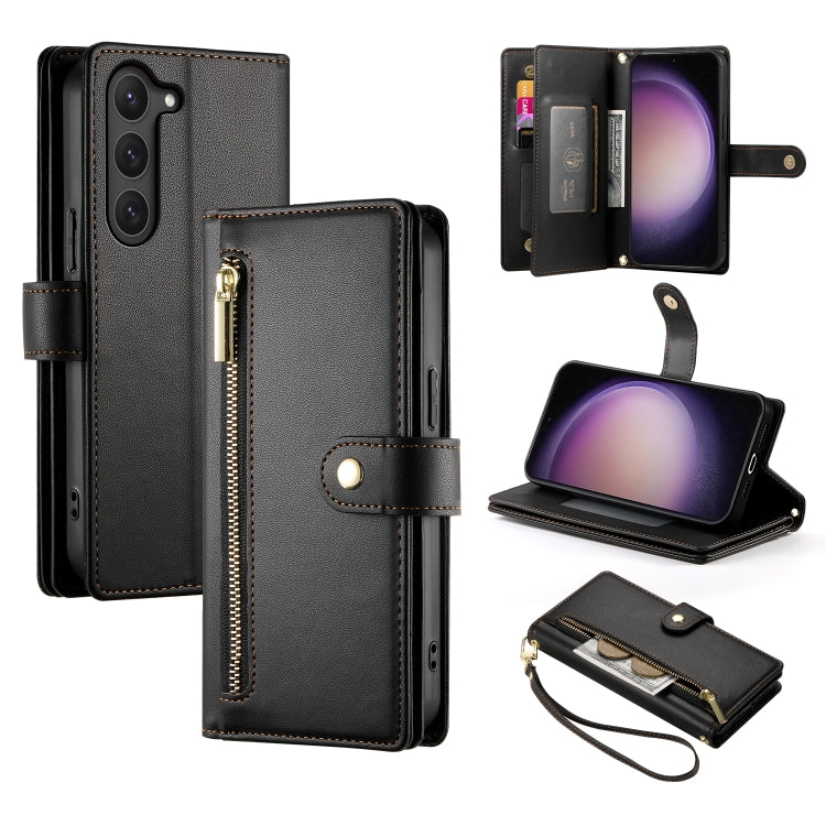 Custodia per cellulare in pelle con nove scomparti per carte e cerniera, For Samsung Galaxy S23 Ultra 5G, For Samsung Galaxy S23+ 5G, For Samsung Galaxy S23 5G, For Samsung Galaxy S22 Ultra 5G