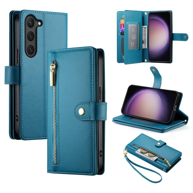 Custodia per cellulare in pelle con nove scomparti per carte e cerniera, For Samsung Galaxy S23 Ultra 5G, For Samsung Galaxy S23+ 5G, For Samsung Galaxy S23 5G, For Samsung Galaxy S22 Ultra 5G