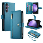 Custodia per cellulare in pelle con nove scomparti per carte e cerniera, For Samsung Galaxy S24 Ultra 5G, For Samsung Galaxy S24+ 5G, For Samsung Galaxy S24 5G, For Samsung Galaxy S23 FE 5G