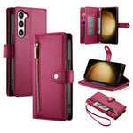 Custodia per cellulare in pelle con nove scomparti per carte e cerniera, For Samsung Galaxy S23 Ultra 5G, For Samsung Galaxy S23+ 5G, For Samsung Galaxy S23 5G, For Samsung Galaxy S22 Ultra 5G