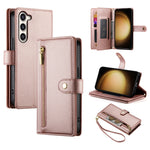 Custodia per cellulare in pelle con nove scomparti per carte e cerniera, For Samsung Galaxy S23 Ultra 5G, For Samsung Galaxy S23+ 5G, For Samsung Galaxy S23 5G, For Samsung Galaxy S22 Ultra 5G