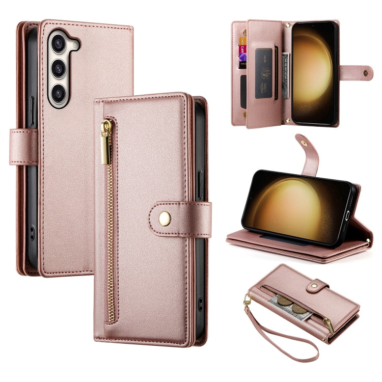 Custodia per cellulare in pelle con nove scomparti per carte e cerniera, For Samsung Galaxy S23 Ultra 5G, For Samsung Galaxy S23+ 5G, For Samsung Galaxy S23 5G, For Samsung Galaxy S22 Ultra 5G