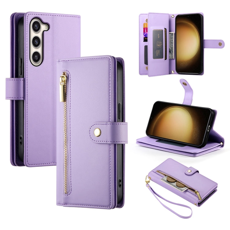 Custodia per cellulare in pelle con nove scomparti per carte e cerniera, For Samsung Galaxy S23 Ultra 5G, For Samsung Galaxy S23+ 5G, For Samsung Galaxy S23 5G, For Samsung Galaxy S22 Ultra 5G