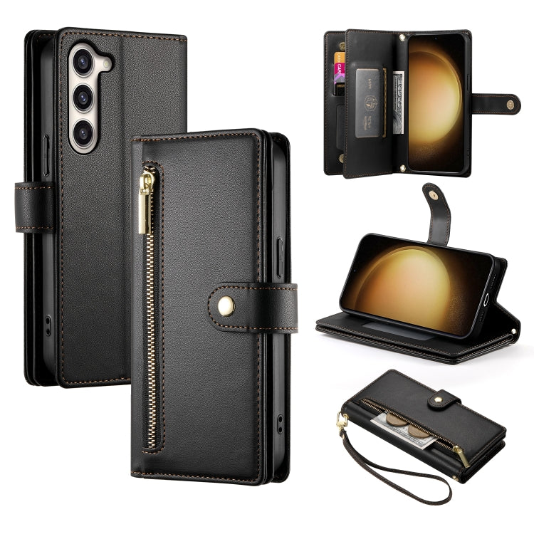 Custodia per cellulare in pelle con nove scomparti per carte e cerniera, For Samsung Galaxy S23 Ultra 5G, For Samsung Galaxy S23+ 5G, For Samsung Galaxy S23 5G, For Samsung Galaxy S22 Ultra 5G