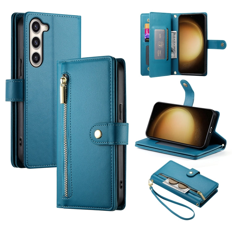 Custodia per cellulare in pelle con nove scomparti per carte e cerniera, For Samsung Galaxy S23 Ultra 5G, For Samsung Galaxy S23+ 5G, For Samsung Galaxy S23 5G, For Samsung Galaxy S22 Ultra 5G