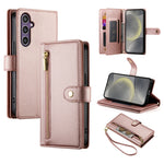 Custodia per cellulare in pelle con nove scomparti per carte e cerniera, For Samsung Galaxy S24 Ultra 5G, For Samsung Galaxy S24+ 5G, For Samsung Galaxy S24 5G, For Samsung Galaxy S23 FE 5G