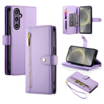 Custodia per cellulare in pelle con nove scomparti per carte e cerniera, For Samsung Galaxy S24 Ultra 5G, For Samsung Galaxy S24+ 5G, For Samsung Galaxy S24 5G, For Samsung Galaxy S23 FE 5G