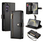 Custodia per cellulare in pelle con nove scomparti per carte e cerniera, For Samsung Galaxy S24 Ultra 5G, For Samsung Galaxy S24+ 5G, For Samsung Galaxy S24 5G, For Samsung Galaxy S23 FE 5G