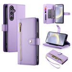 Custodia per cellulare in pelle con nove scomparti per carte e cerniera, For Samsung Galaxy S24 Ultra 5G, For Samsung Galaxy S24+ 5G, For Samsung Galaxy S24 5G, For Samsung Galaxy S23 FE 5G