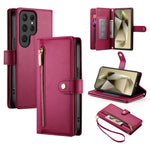 Custodia per cellulare in pelle con nove scomparti per carte e cerniera, For Samsung Galaxy S24 Ultra 5G, For Samsung Galaxy S24+ 5G, For Samsung Galaxy S24 5G, For Samsung Galaxy S23 FE 5G