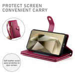 Custodia per cellulare in pelle con nove scomparti per carte e cerniera, For Samsung Galaxy S24 Ultra 5G, For Samsung Galaxy S24+ 5G, For Samsung Galaxy S24 5G, For Samsung Galaxy S23 FE 5G