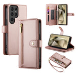 Custodia per cellulare in pelle con nove scomparti per carte e cerniera, For Samsung Galaxy S24 Ultra 5G, For Samsung Galaxy S24+ 5G, For Samsung Galaxy S24 5G, For Samsung Galaxy S23 FE 5G