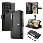 Custodia per cellulare in pelle con nove scomparti per carte e cerniera, For Samsung Galaxy S24 Ultra 5G, For Samsung Galaxy S24+ 5G, For Samsung Galaxy S24 5G, For Samsung Galaxy S23 FE 5G