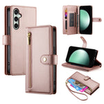Custodia per cellulare in pelle con nove scomparti per carte e cerniera, For Samsung Galaxy S26 5G, For Samsung Galaxy S25 FE 5G, For Samsung Galaxy S25 Edge 5G, For Samsung Galaxy S24 FE 5G