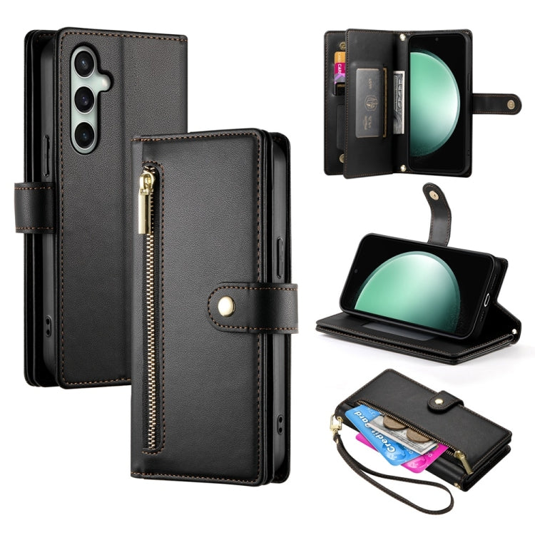 Custodia per cellulare in pelle con nove scomparti per carte e cerniera, For Samsung Galaxy S26 5G, For Samsung Galaxy S25 FE 5G, For Samsung Galaxy S25 Edge 5G, For Samsung Galaxy S24 FE 5G