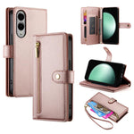 Custodia per cellulare in pelle con nove scomparti per carte e cerniera, For Samsung Galaxy S26 5G, For Samsung Galaxy S25 FE 5G, For Samsung Galaxy S25 Edge 5G, For Samsung Galaxy S24 FE 5G