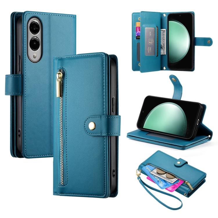 Custodia per cellulare in pelle con nove scomparti per carte e cerniera, For Samsung Galaxy S26 5G, For Samsung Galaxy S25 FE 5G, For Samsung Galaxy S25 Edge 5G, For Samsung Galaxy S24 FE 5G