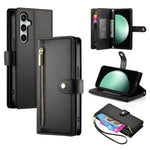 Custodia per cellulare in pelle con nove scomparti per carte e cerniera, For Samsung Galaxy S26 5G, For Samsung Galaxy S25 FE 5G, For Samsung Galaxy S25 Edge 5G, For Samsung Galaxy S24 FE 5G