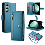 Custodia per cellulare in pelle con nove scomparti per carte e cerniera, For Samsung Galaxy S26 5G, For Samsung Galaxy S25 FE 5G, For Samsung Galaxy S25 Edge 5G, For Samsung Galaxy S24 FE 5G