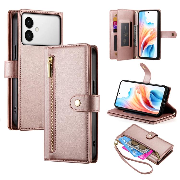 Custodia per cellulare in pelle con nove scomparti per carte e cerniera, For Galaxy S26 FE 5G, For Samsung Galaxy S26+ 5G, For Samsung Galaxy S26 Edge 5G, For Samsung Galaxy S26 Ultra 5G